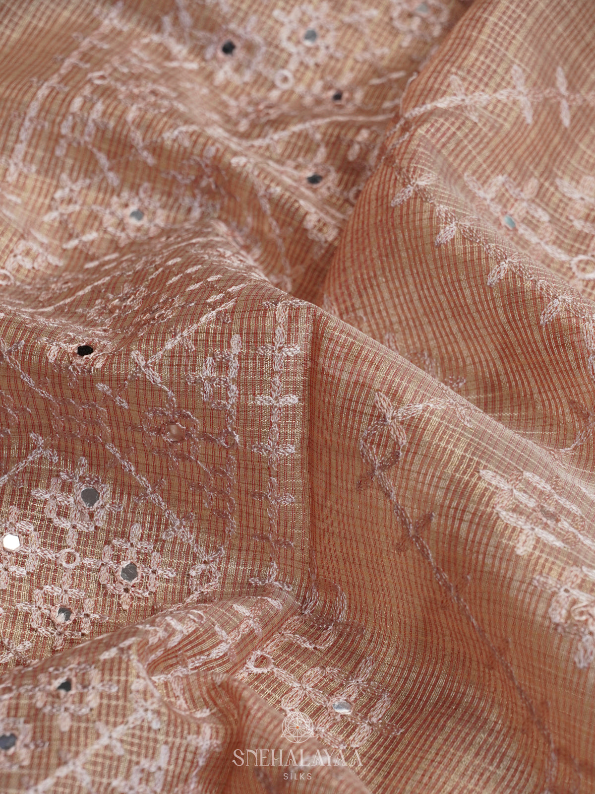 Beige Tissue Kota Saree