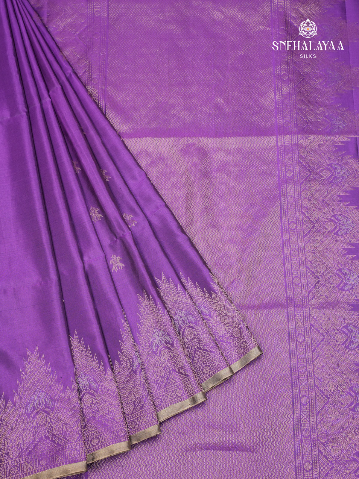 Violet kanjvaram Soft Silk Saree