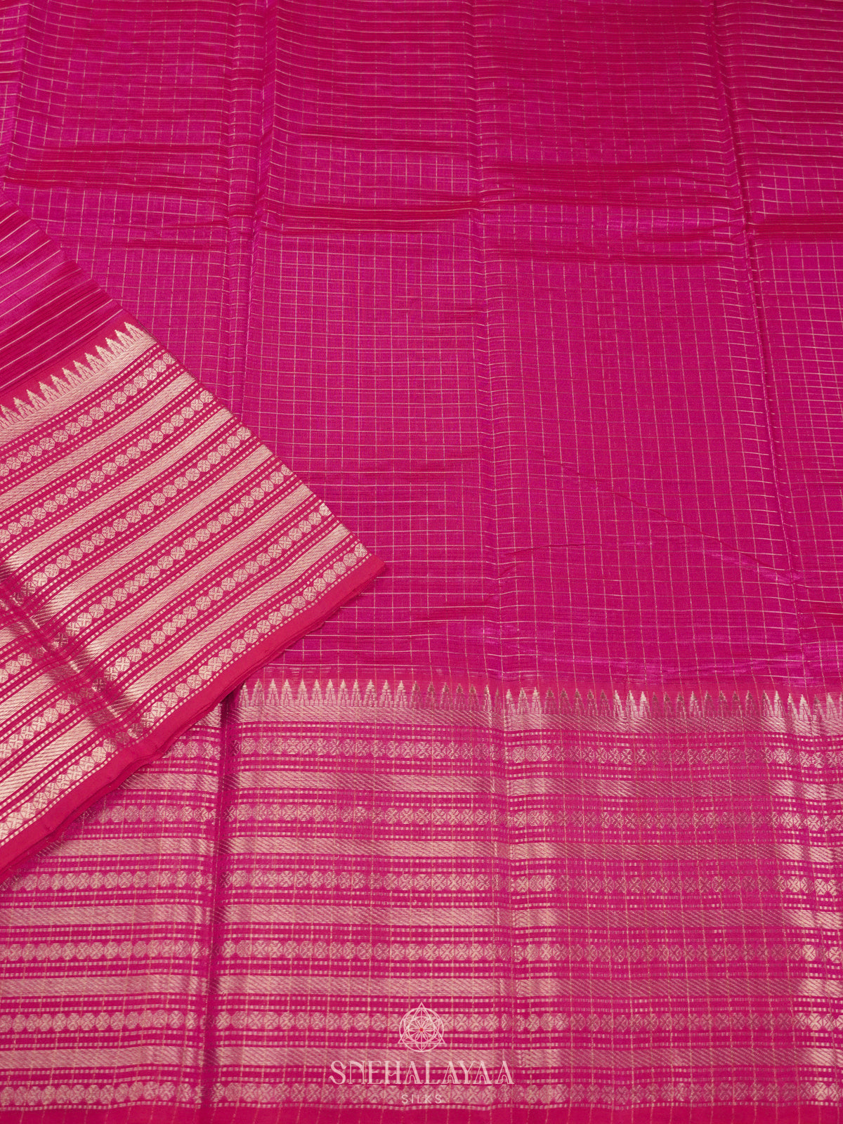 Rani Pink Mangalagiri Silk Cotton Saree