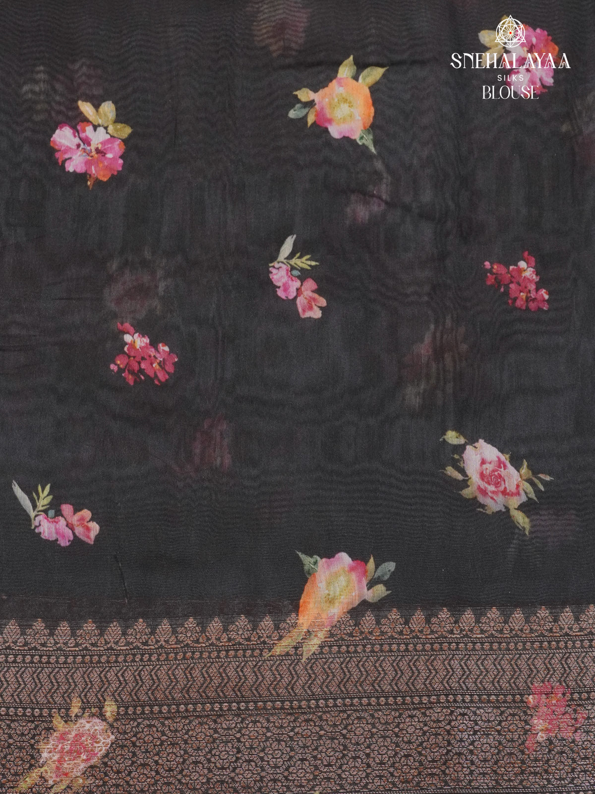 Black Chanderi Saree