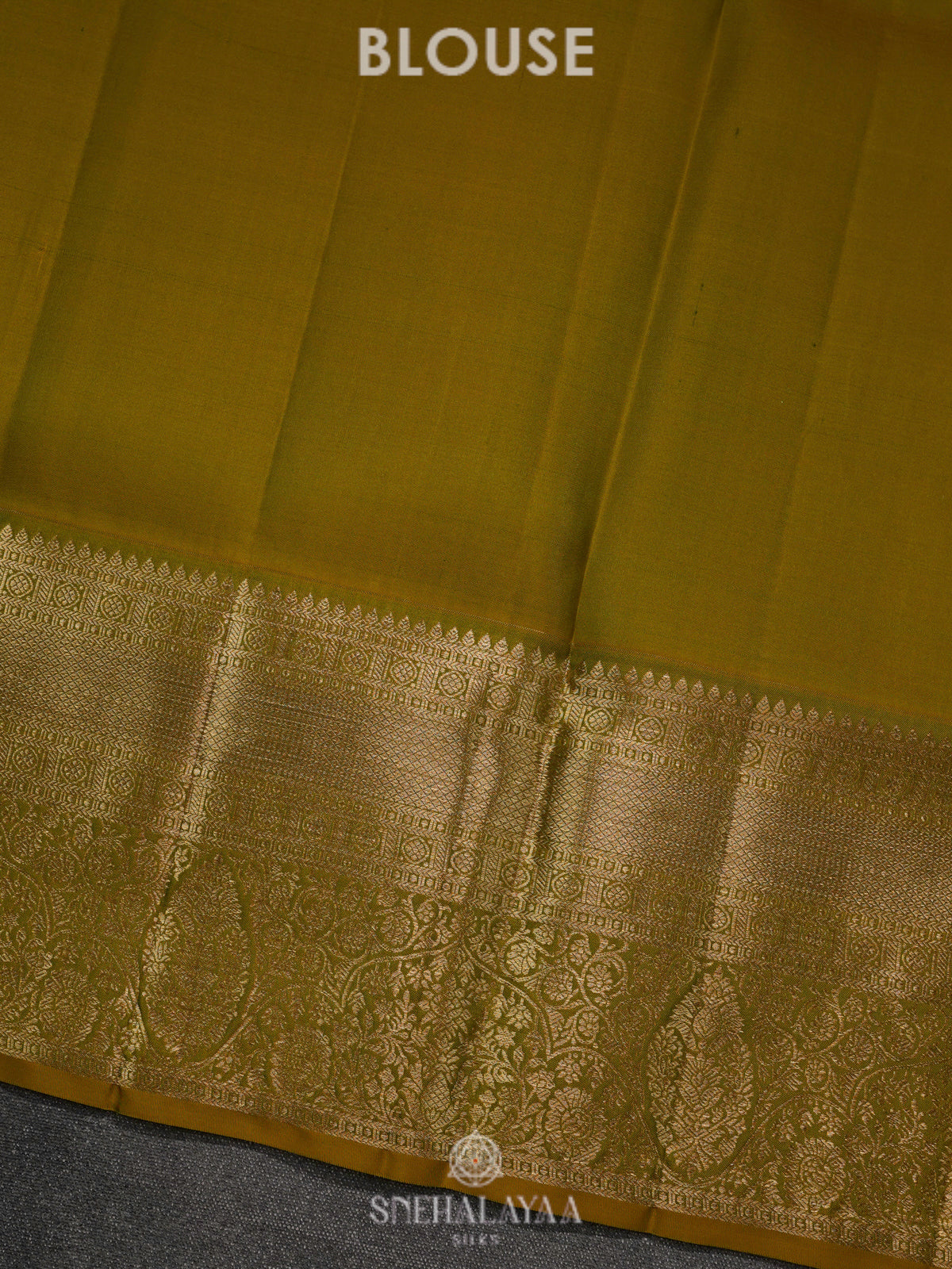 Olive Green Kanjivaram Silk Saree