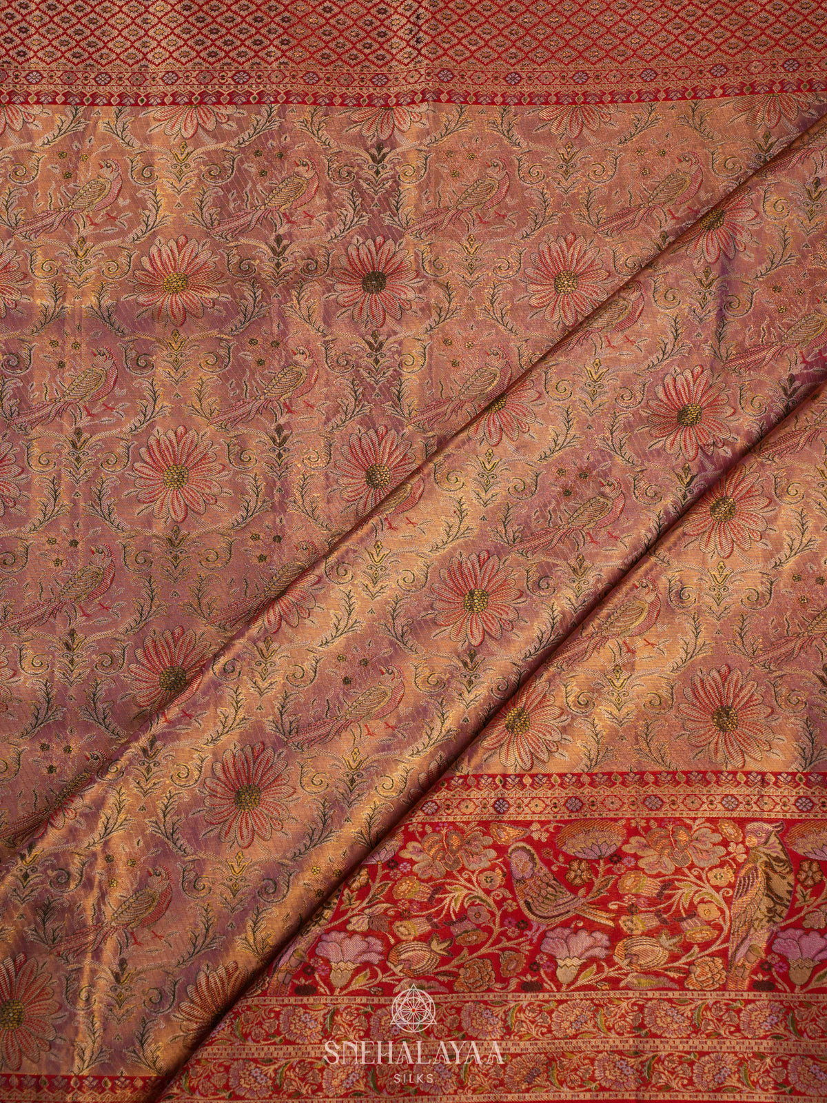 Rose Pink Kanjivaram Silk Saree