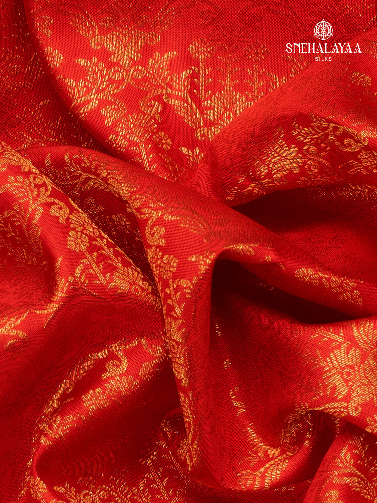 Rust Orange Kanjivaram Silk Saree