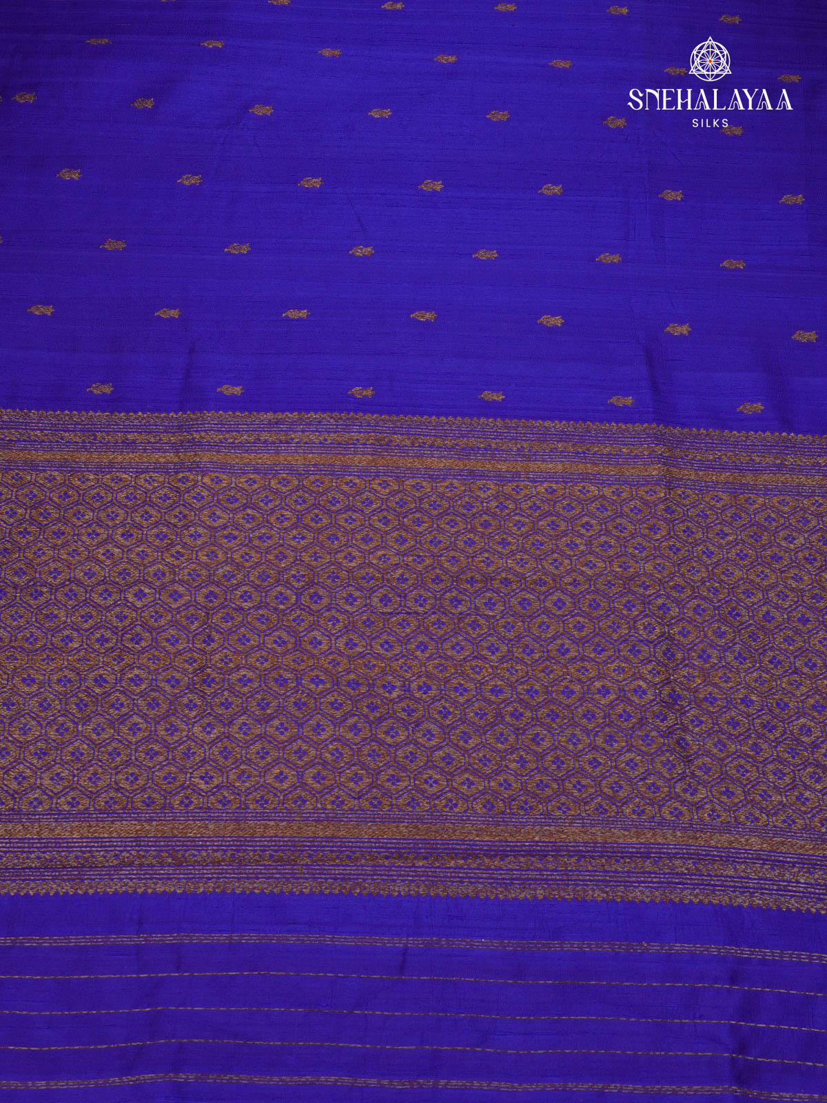 Rich Blue Banaras Raw Silk Saree