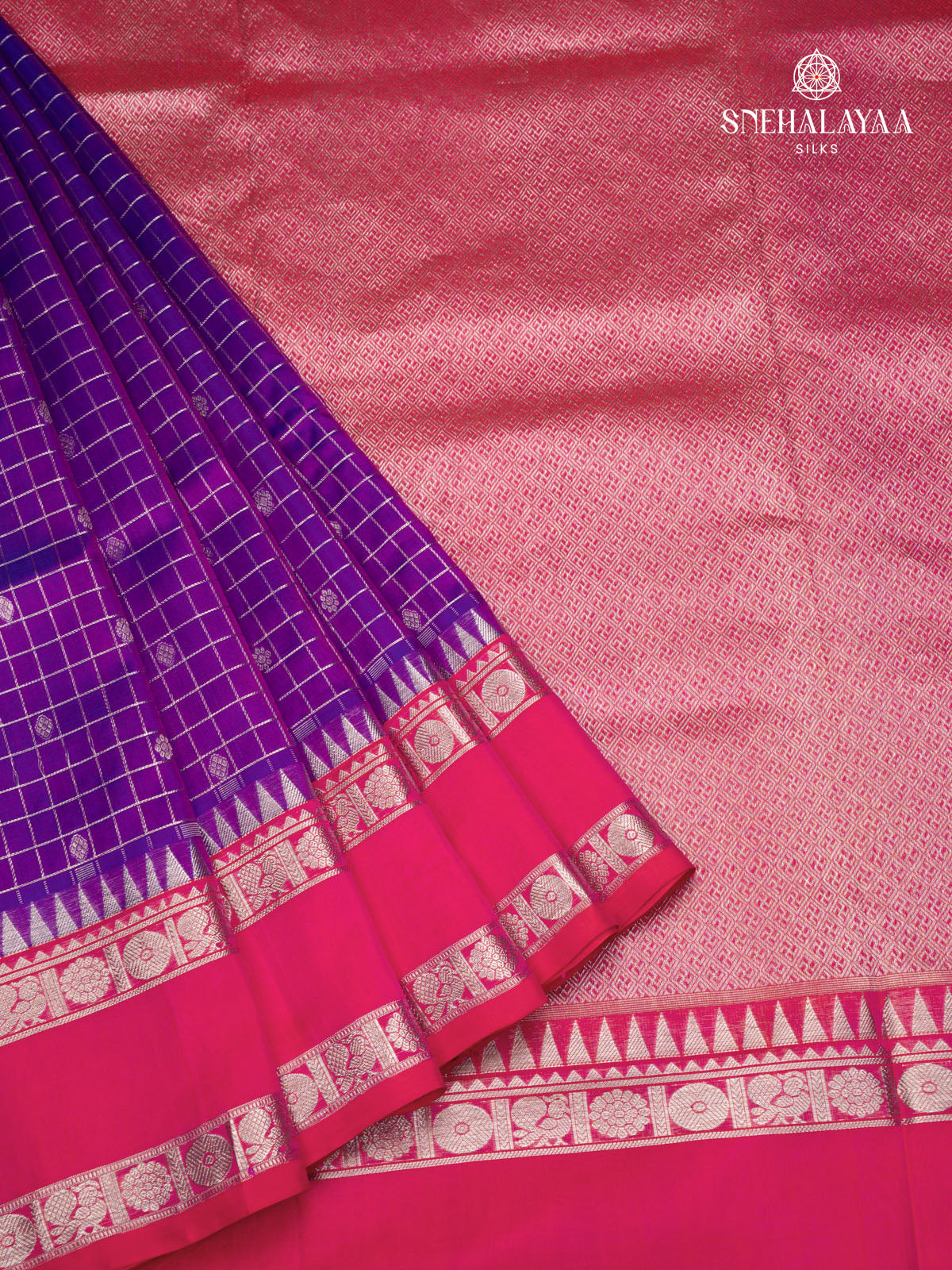 Purple Venkatagiri Silk Saree