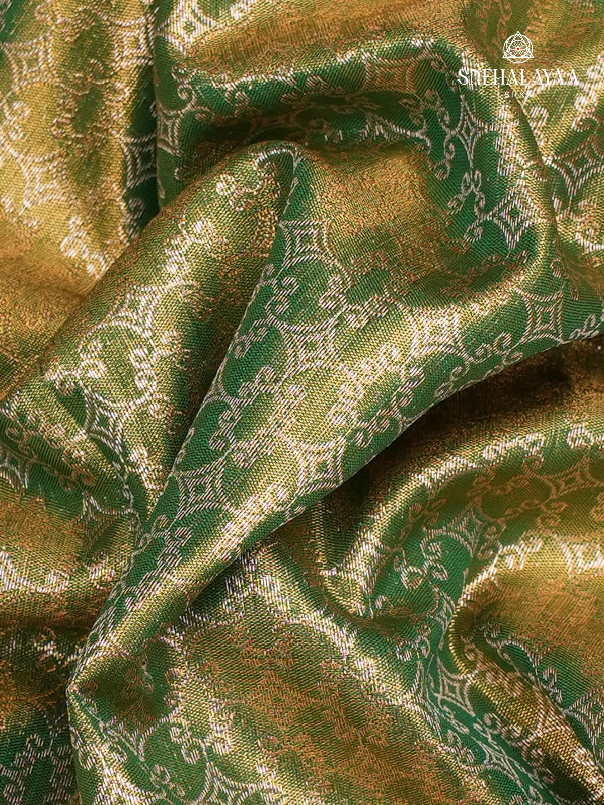 Olive Green Art Silk Saree