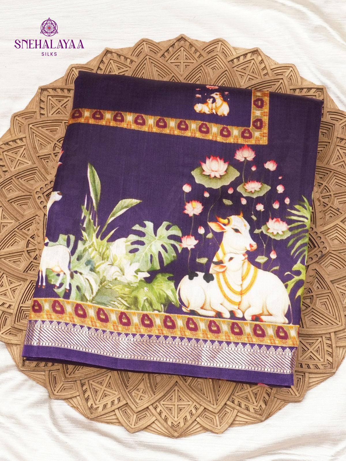 Rich Purple Chiniya Silk Saree