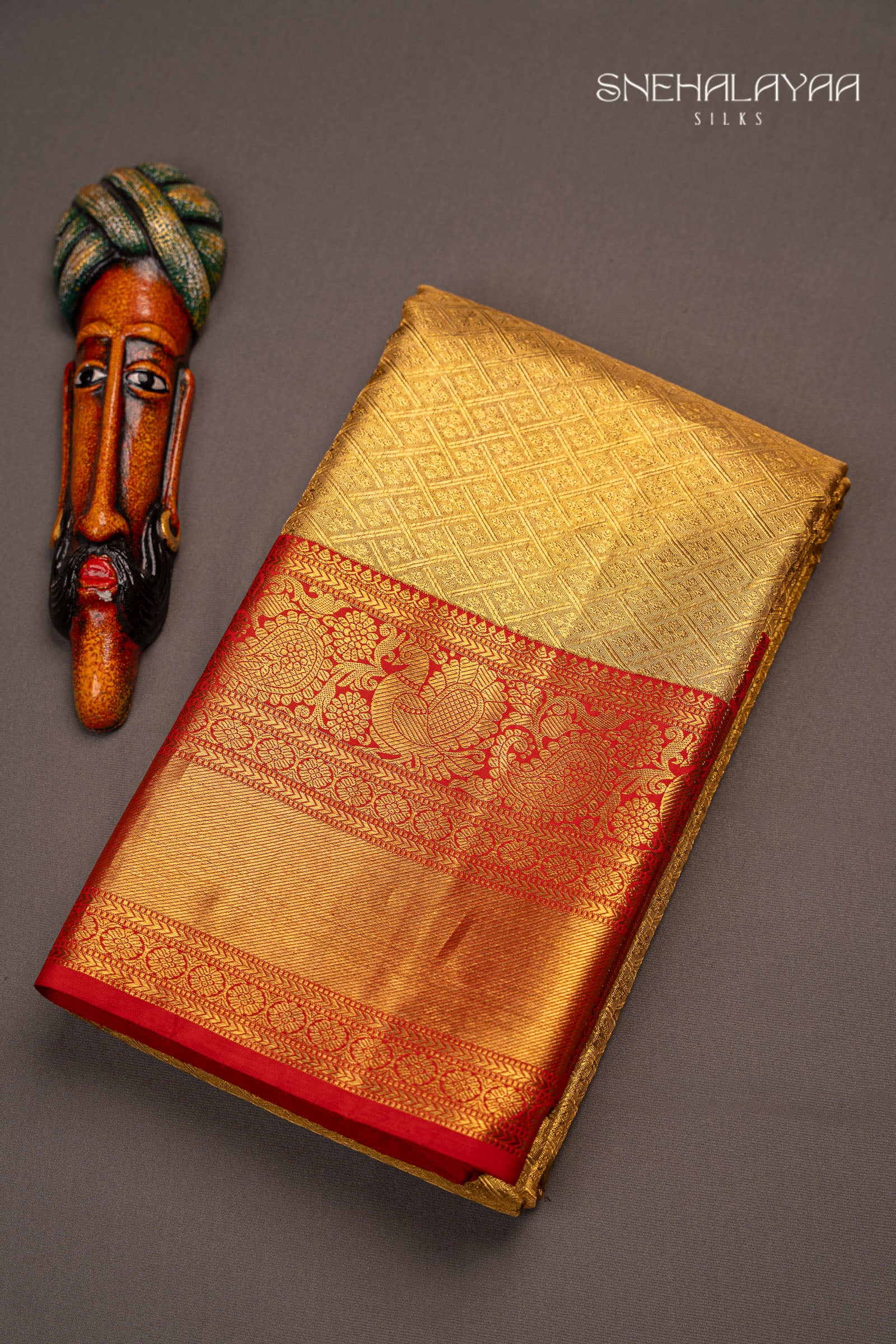 Gold Kancheevaram Silk Saree