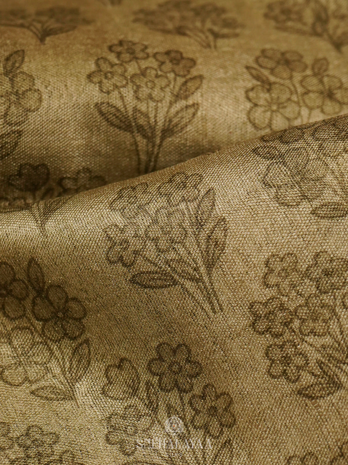 Olive Green Tussar Saree