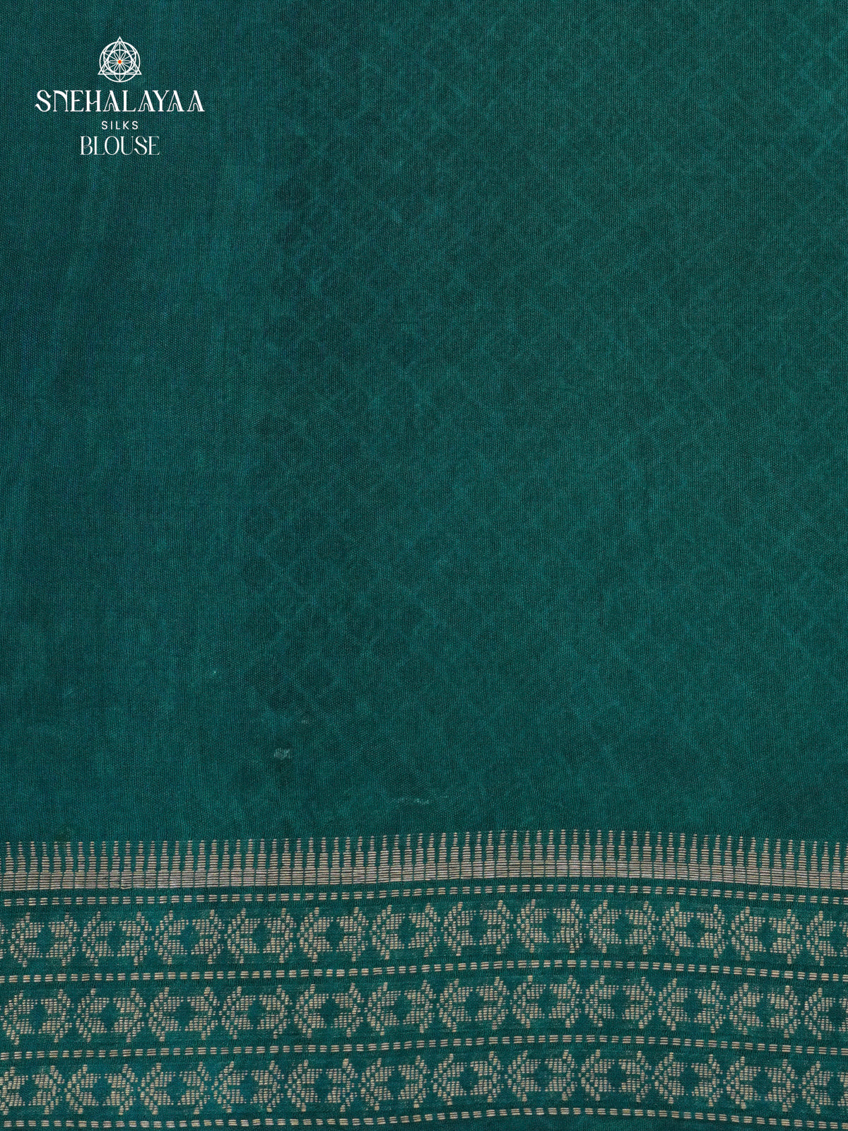 Off-White Kalamkari Saree with Teal Green Woven Border