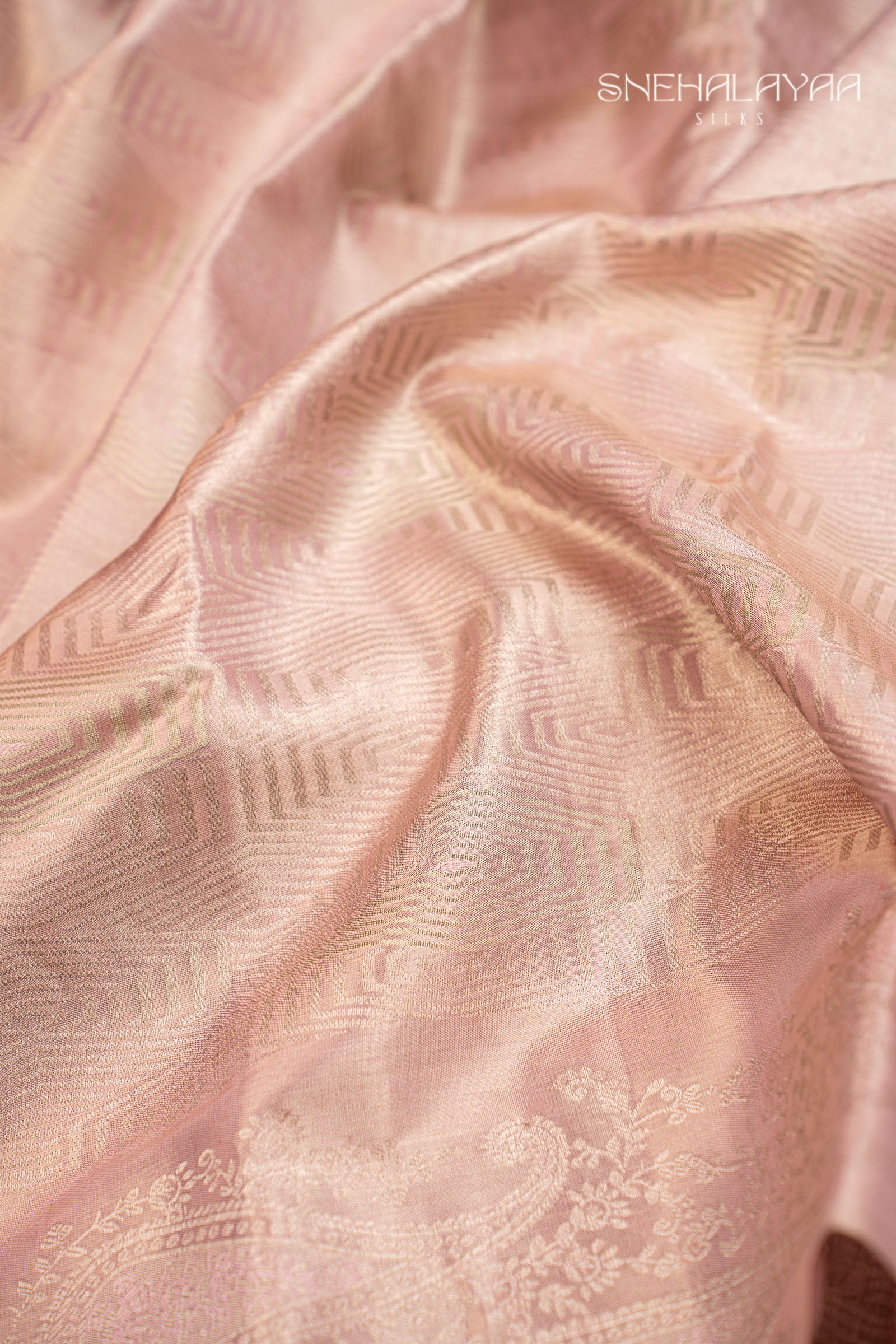 Blush Pink Kancheevaram Silk Saree