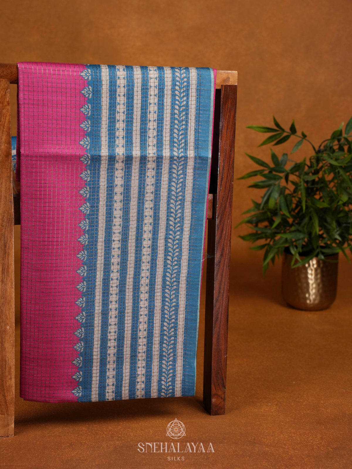 Pink Tussar Saree