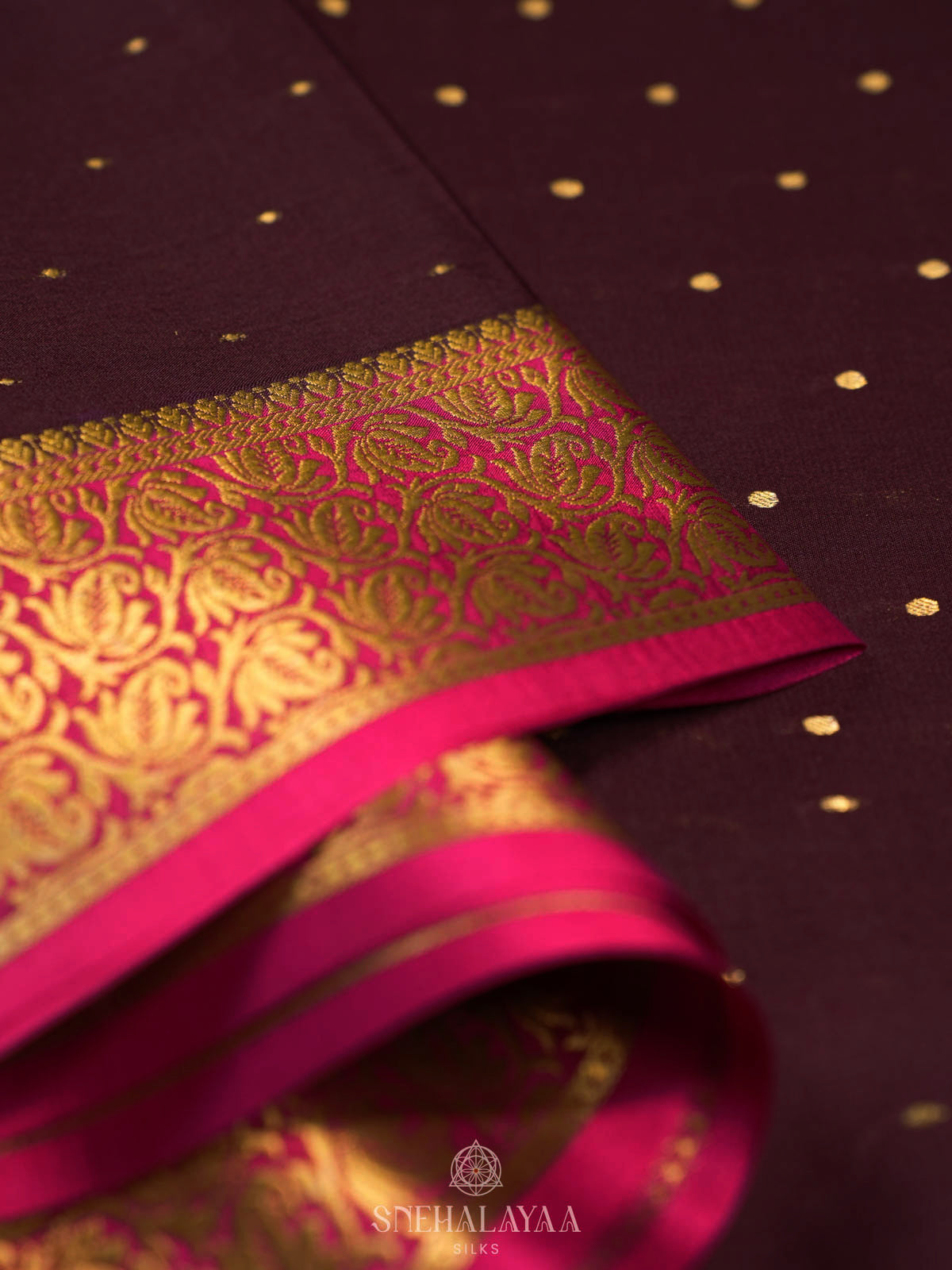 Brown Mysore Silk Saree