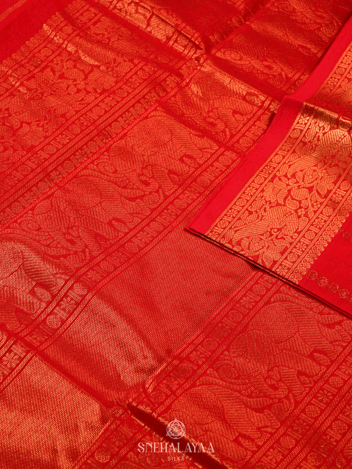 Red Kanchi Cotton Saree