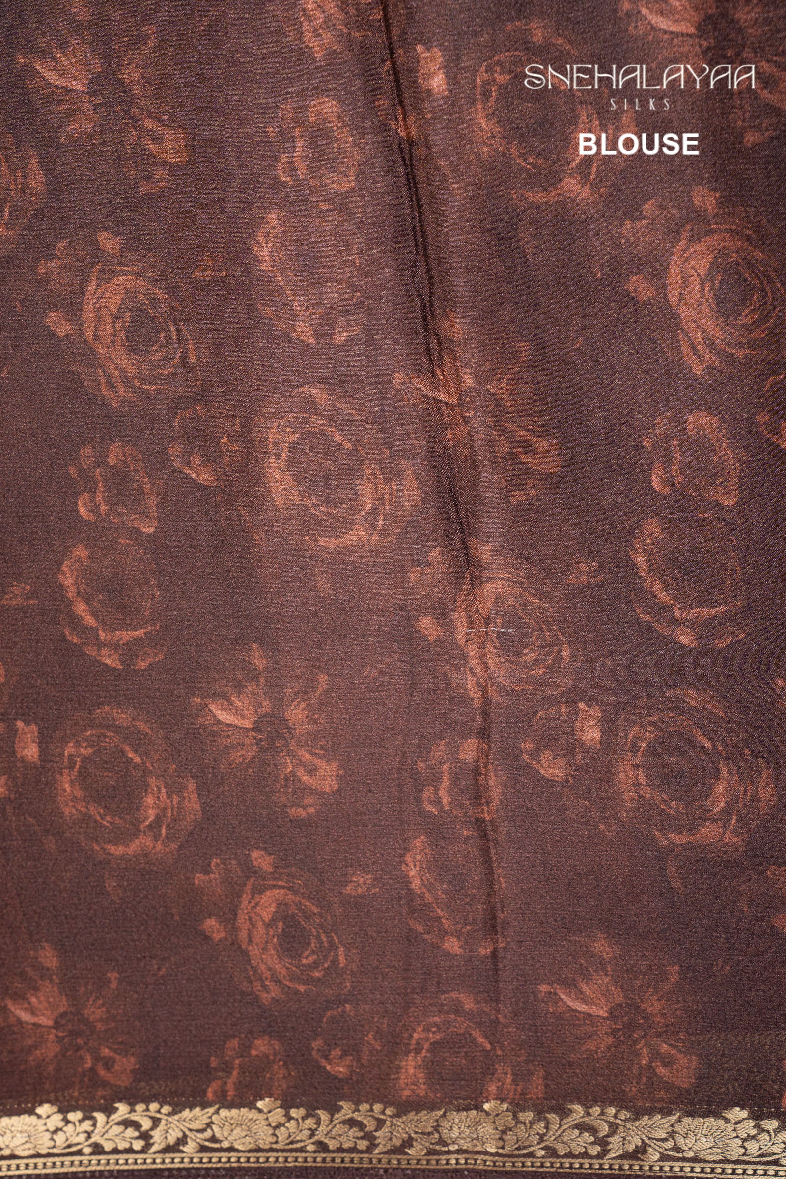 Rust Orange Chinon Saree