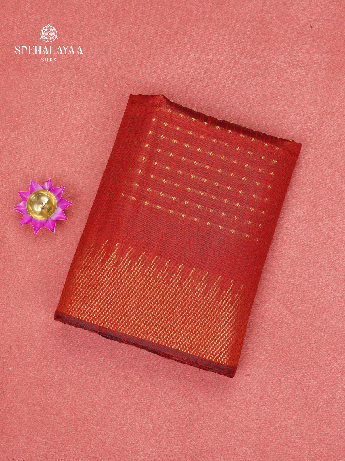 Red Bamboo Silk Saree