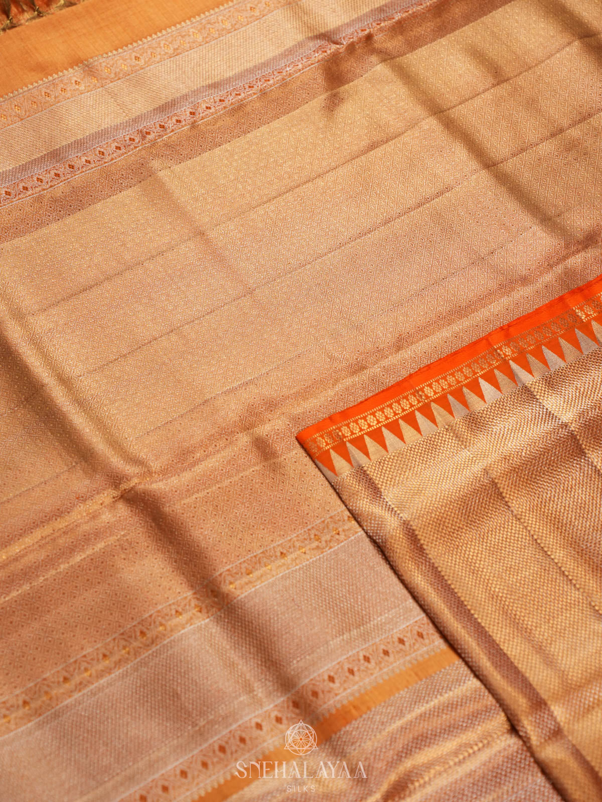 Golden Kanjivaram Silk Saree