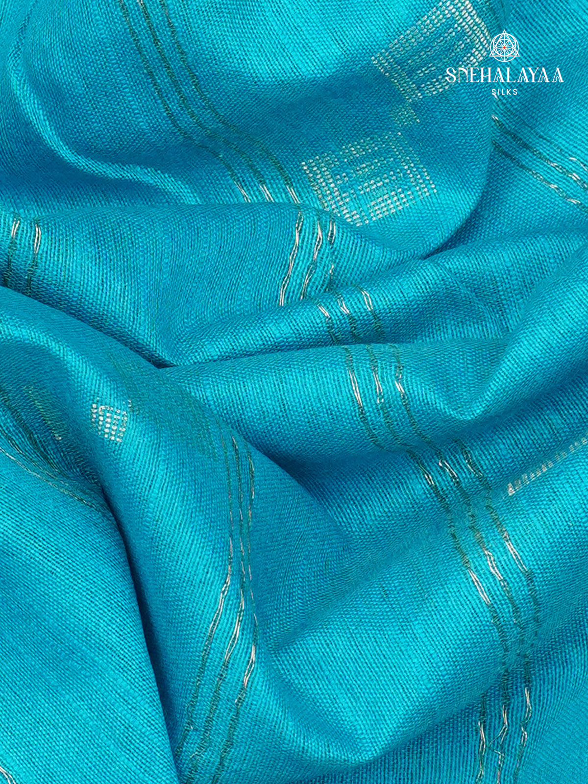 Sky Blue Bamboo Silk Saree