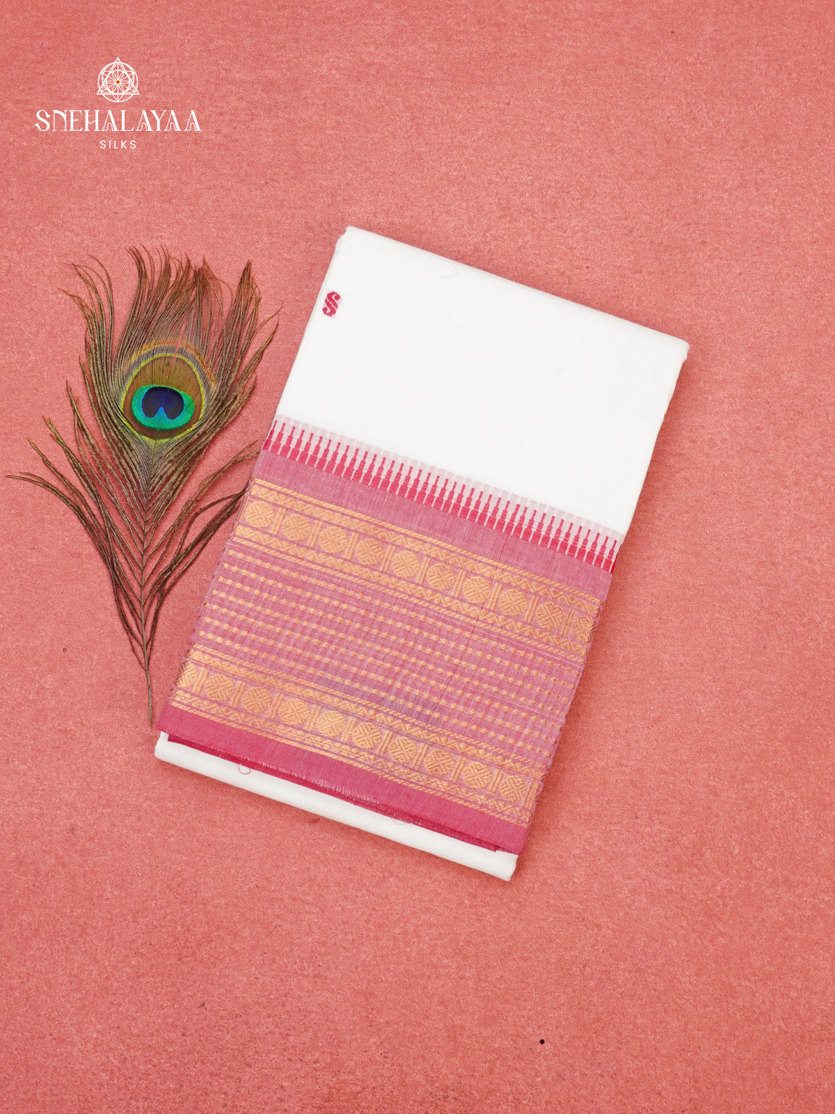 White Chettinad Cotton Saree