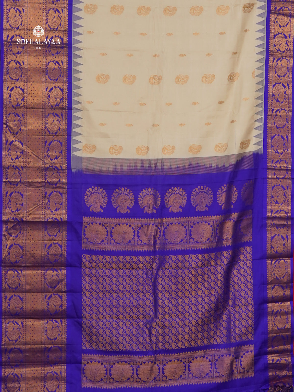 Beige Gadwal Silk Saree
