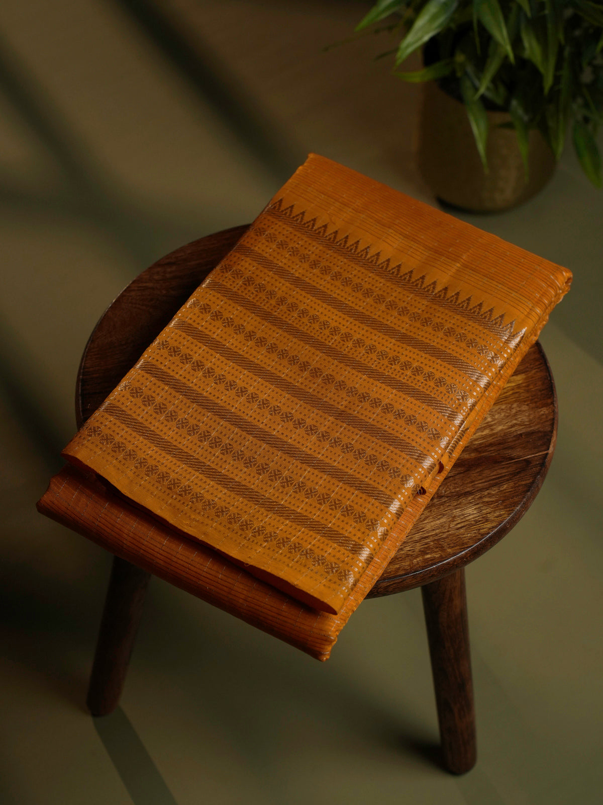 Orange Mangalagiri Silk Cotton Saree