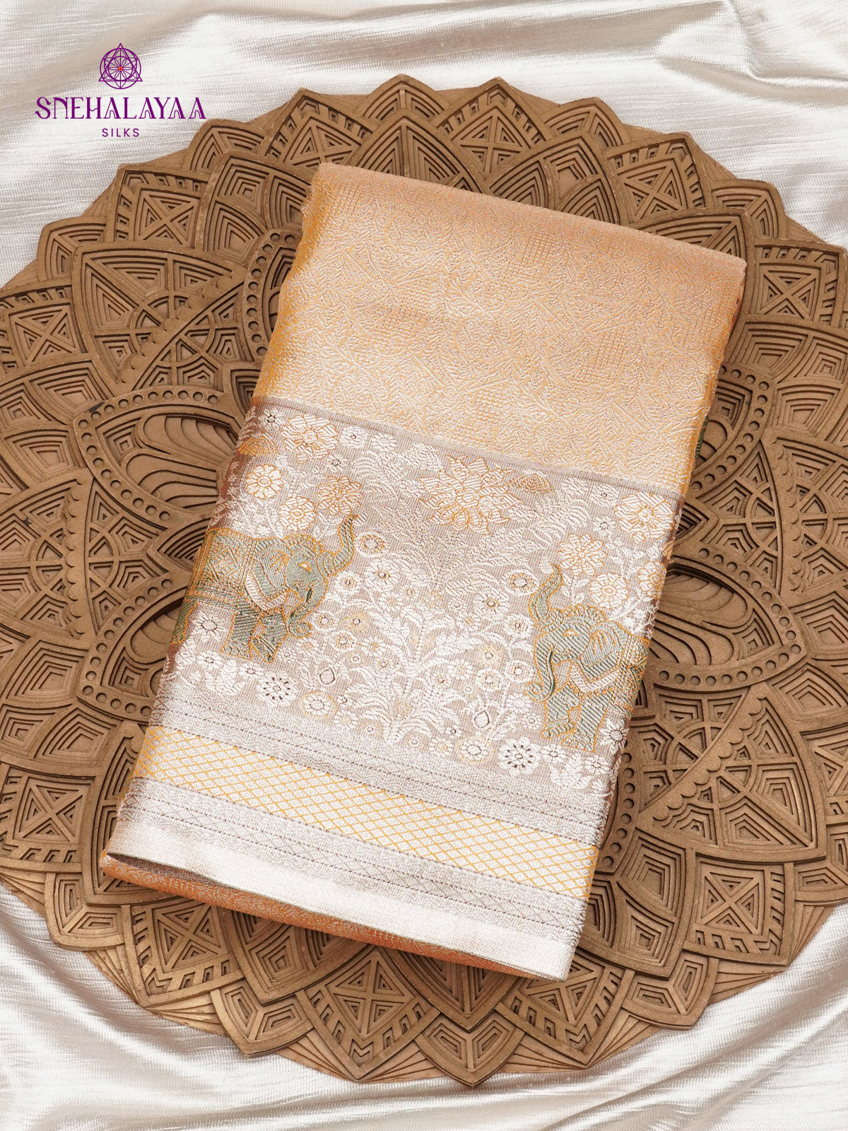 Beige Art Silk Saree