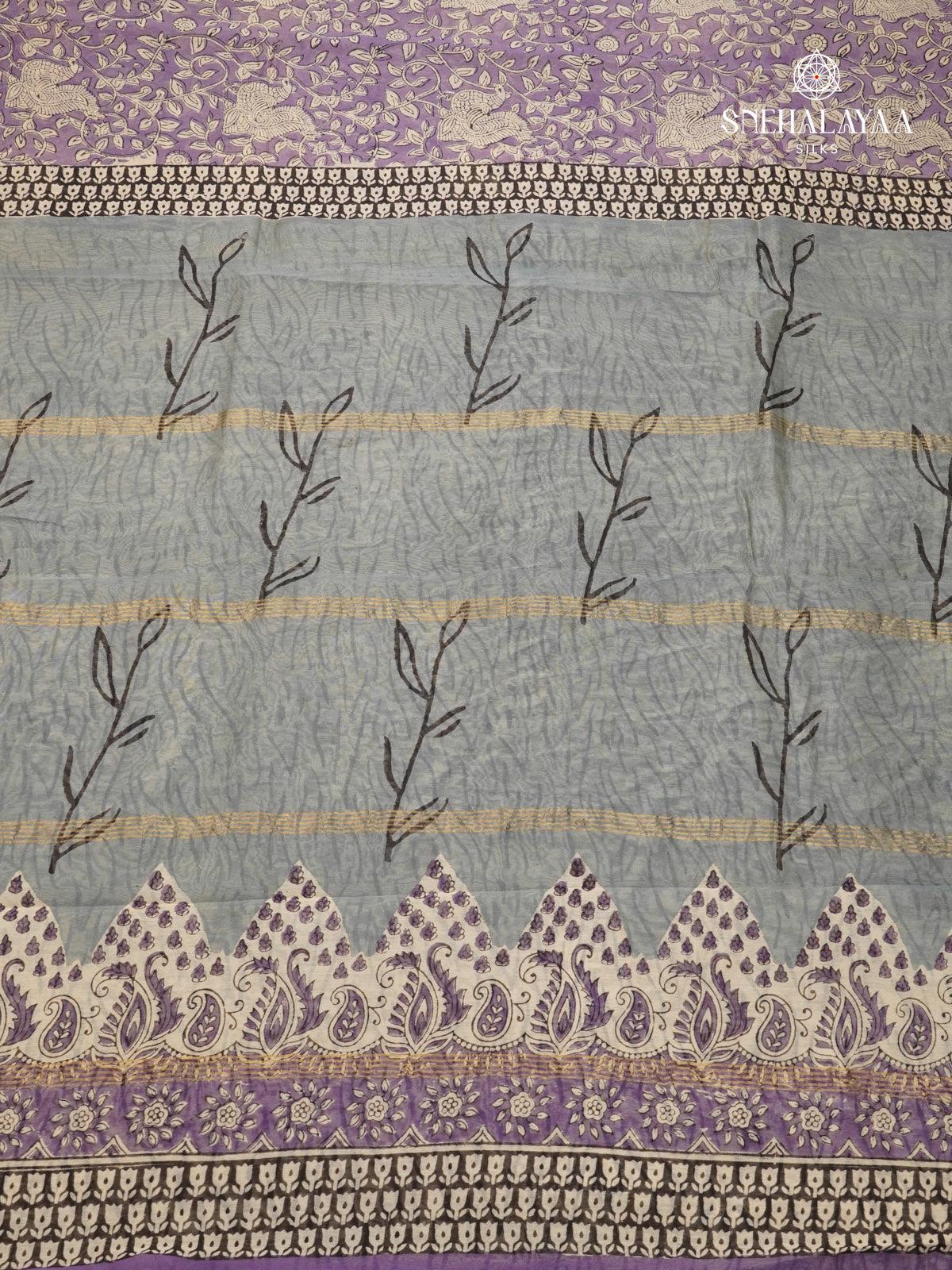 Lilac Chanderi Saree