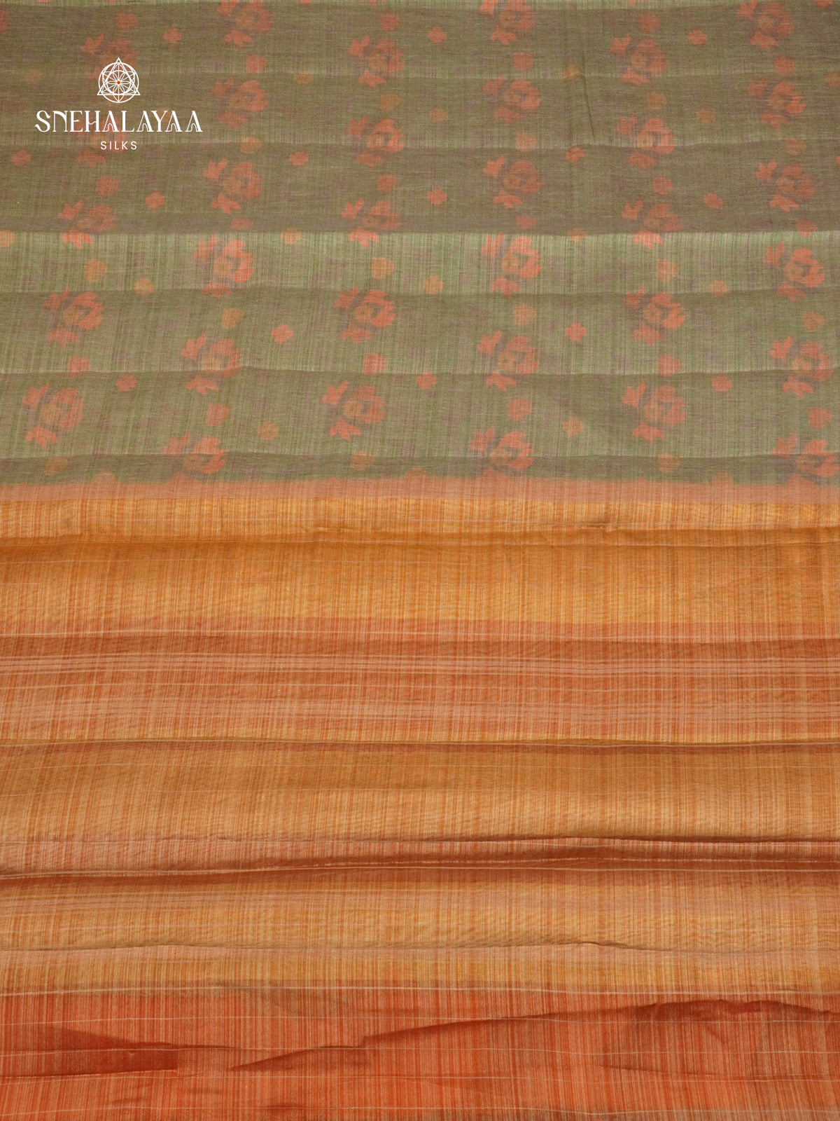 Olive Green Linen Tissue Saree