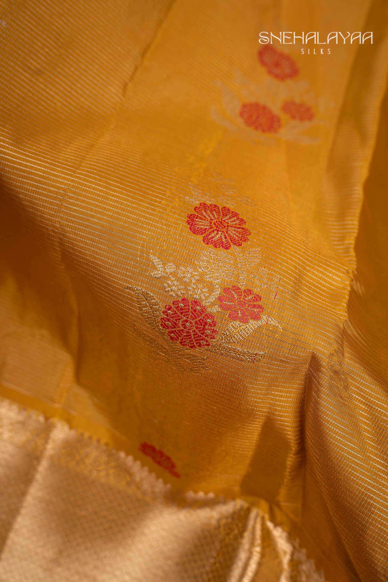 Honey Orange Silk Saree