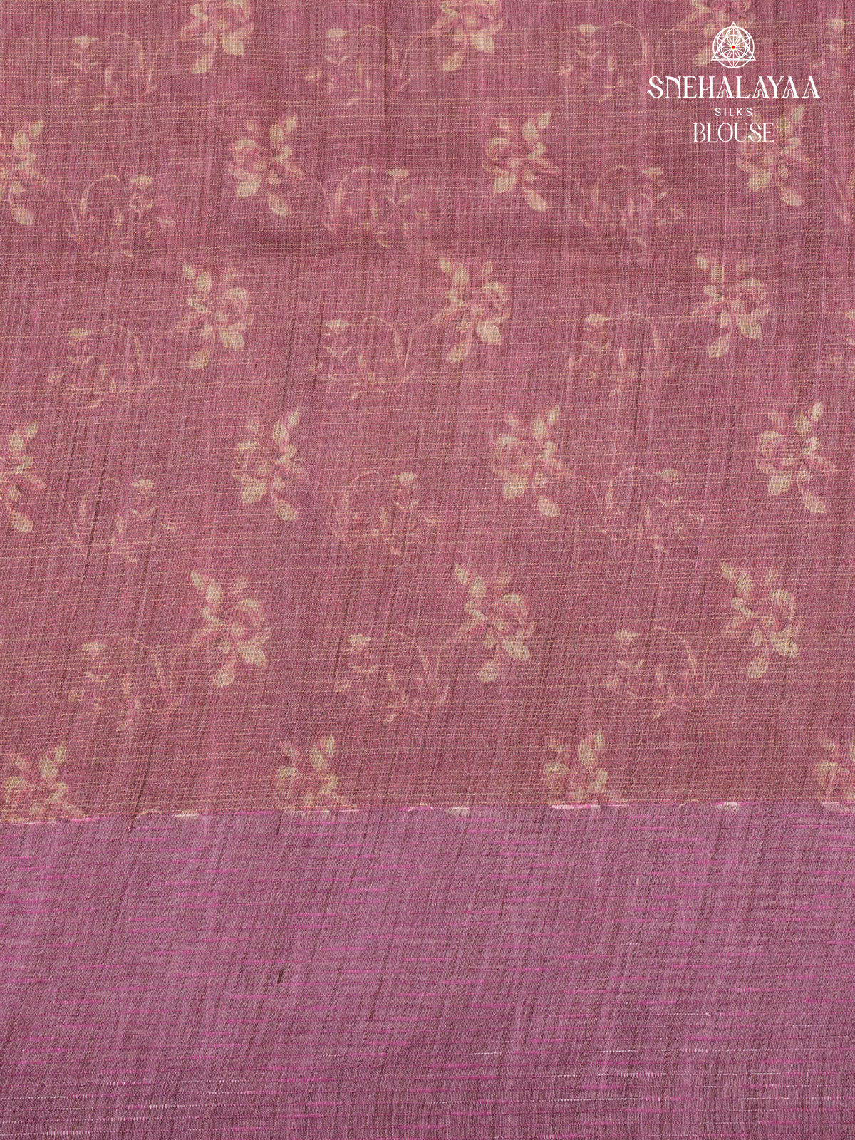 Grey Foral Printed Tussar Saree