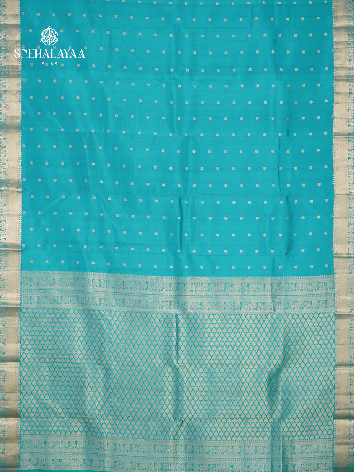 Teal Blue Kanjivaram Silk Saree