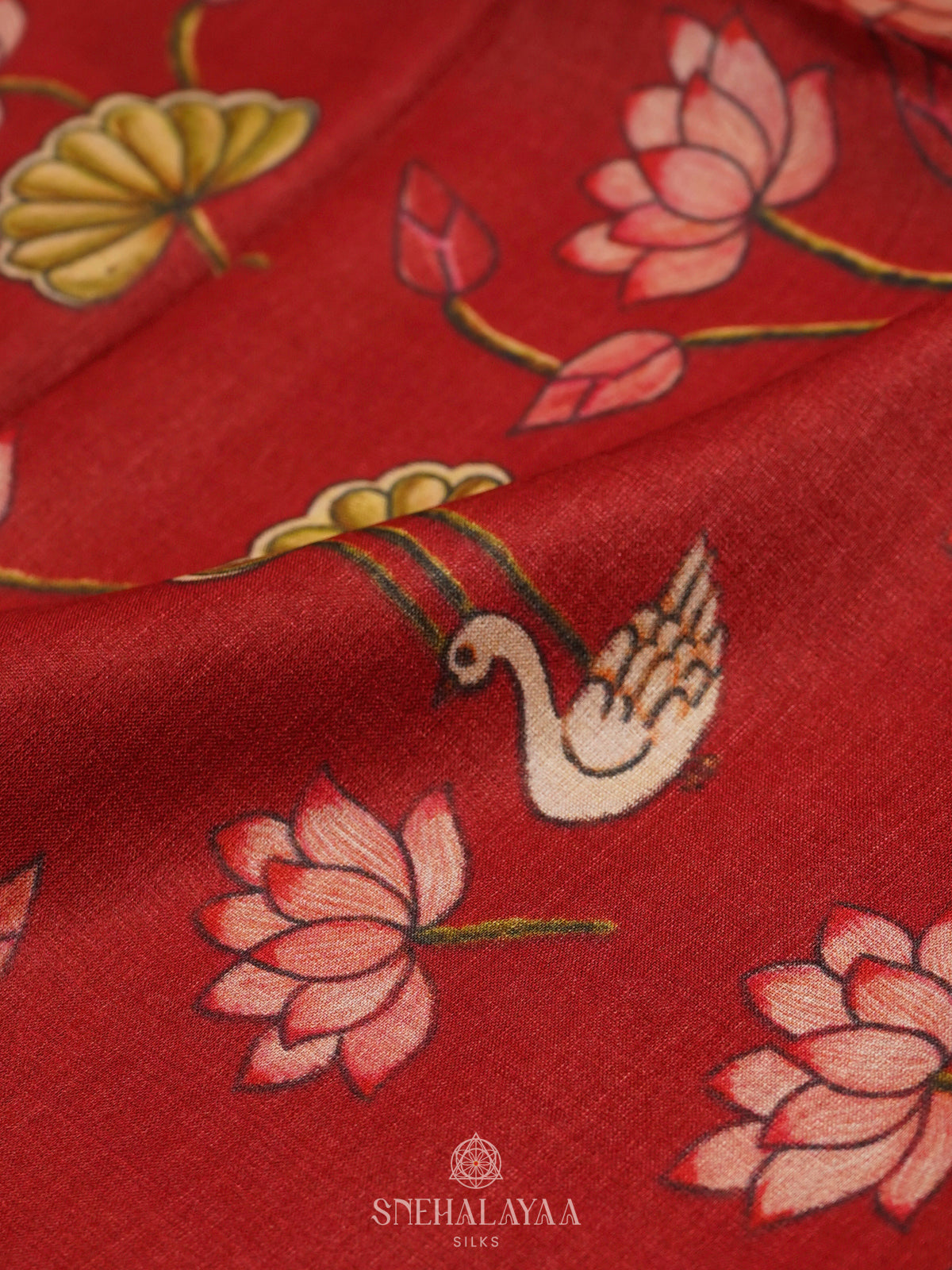 Red Tussar Saree