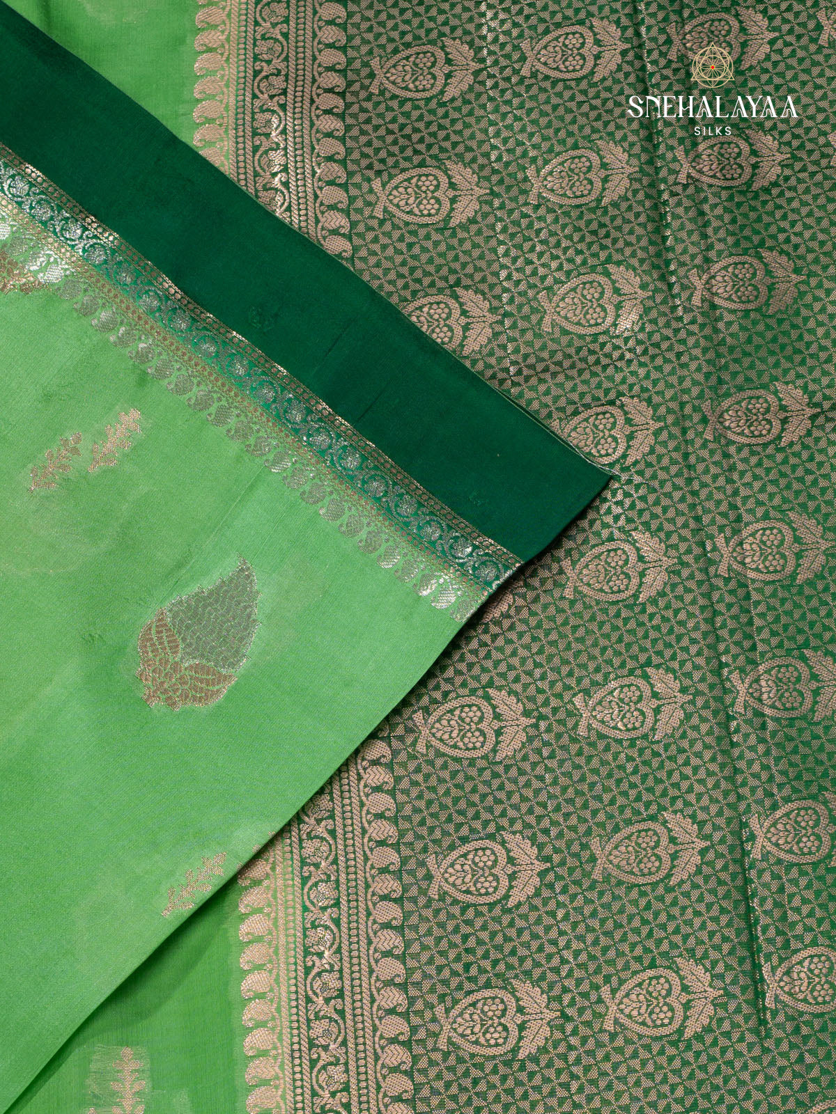 Green Banaras Dupion Saree