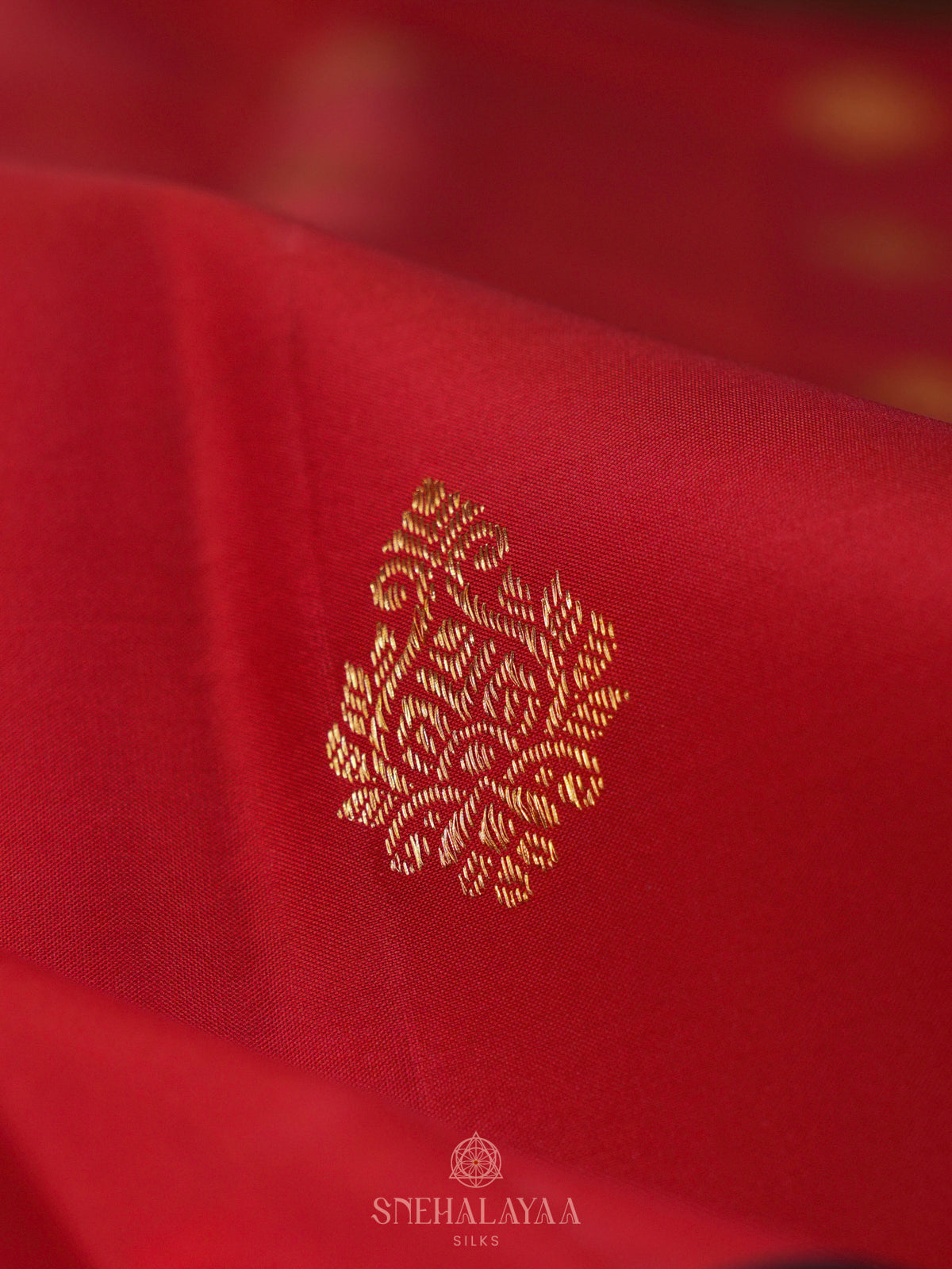 Tomato Red Kanjivaram Silk Saree