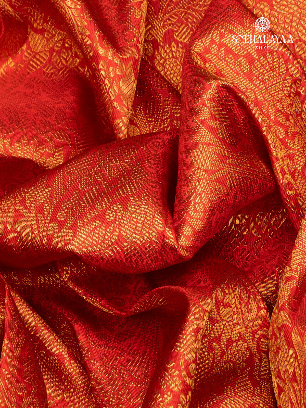 Rust Orange Kanjivaram Silk Saree