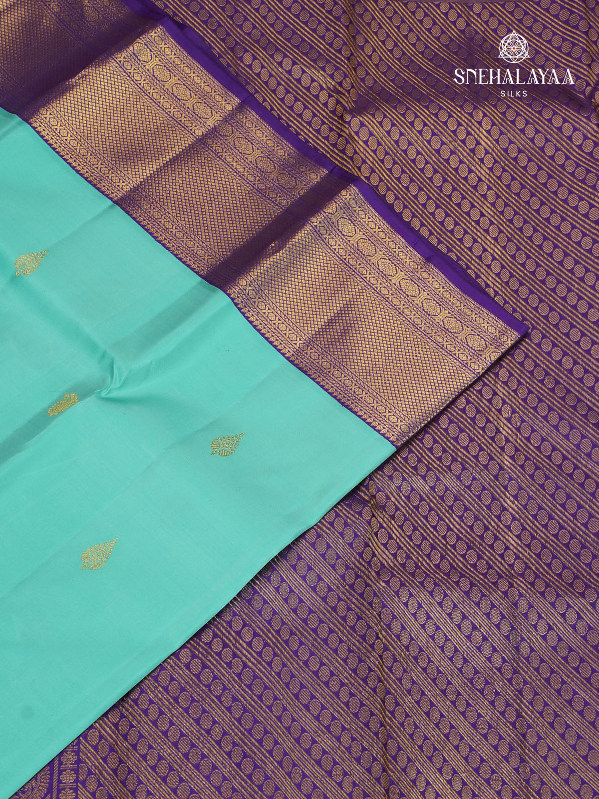 Teal Blue Kanjivaram Silk Saree