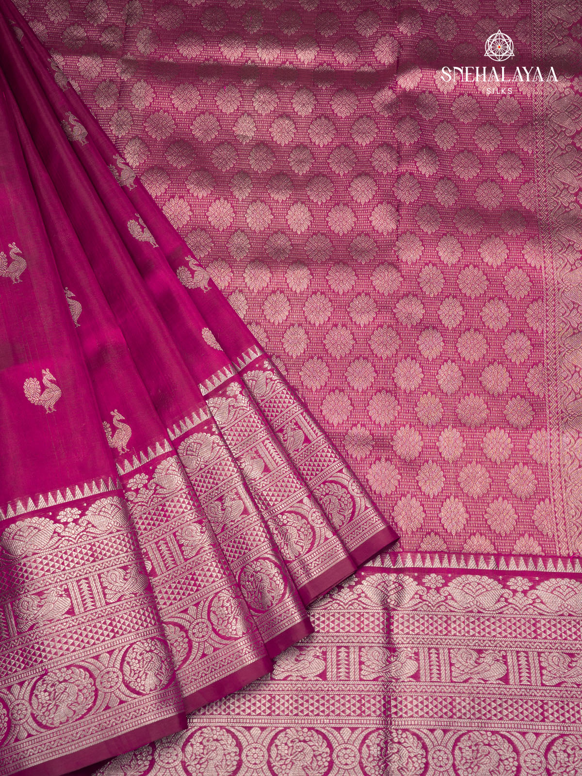 Burgundy Venkatagiri Silk Saree
