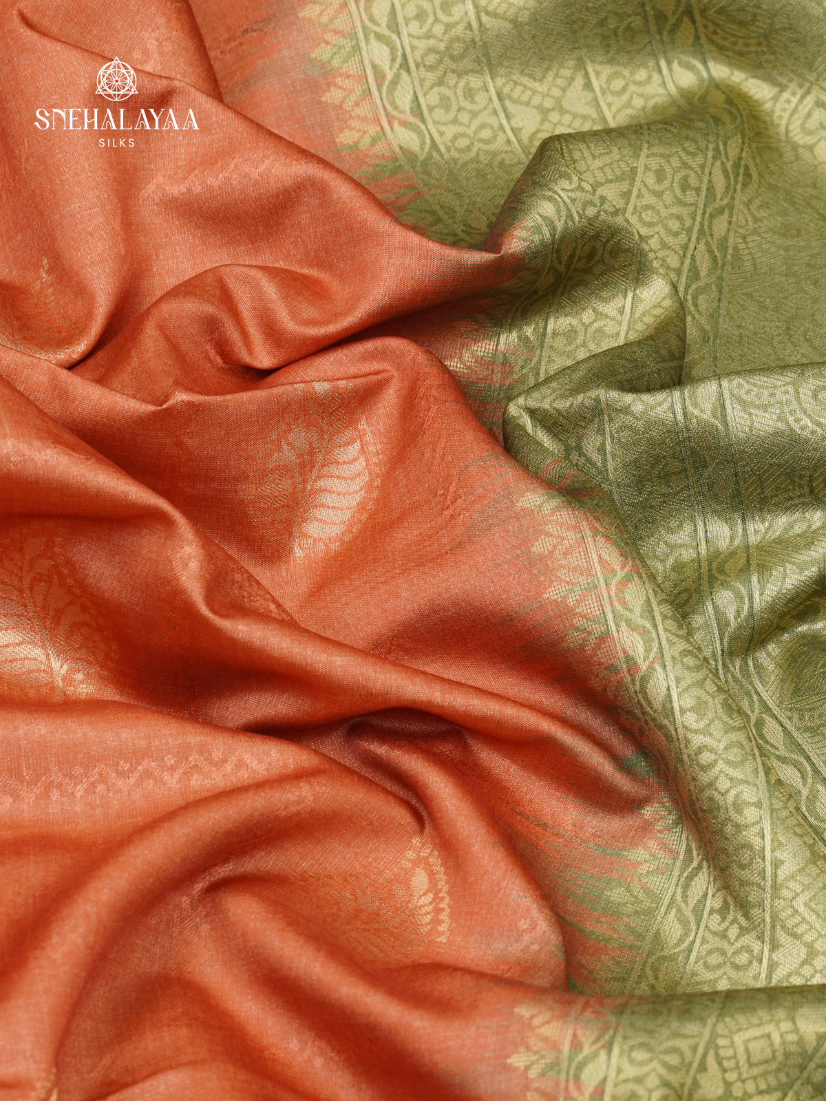 Rust Orange Jute Saree