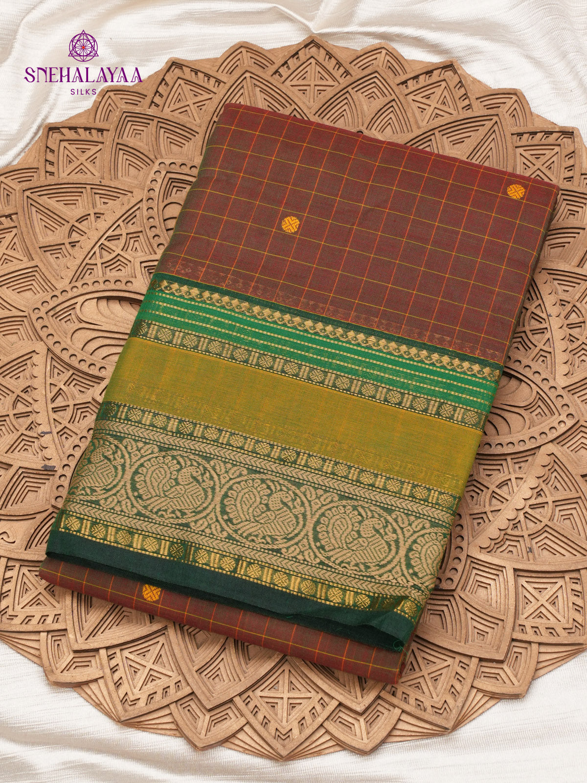 Brown Chettinad Cotton Saree