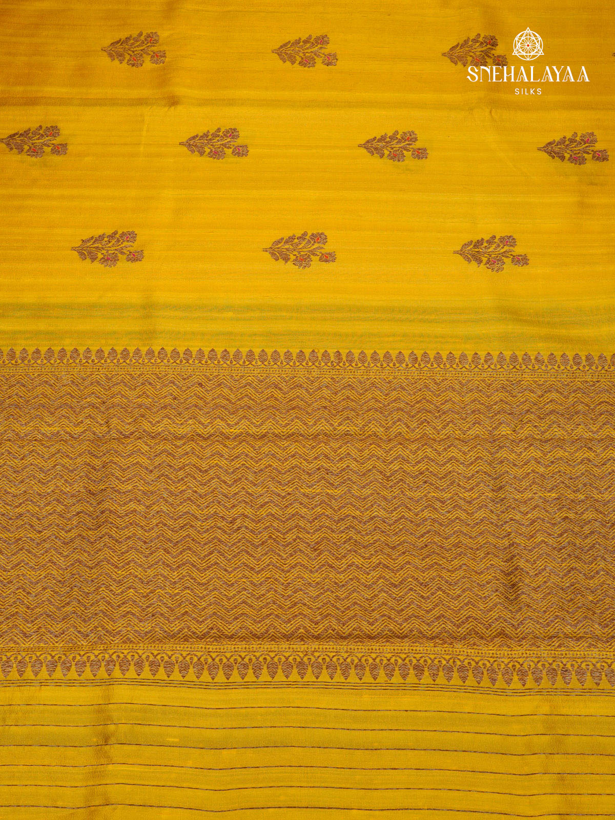 Mango Yellow Banaras Raw Silk Saree