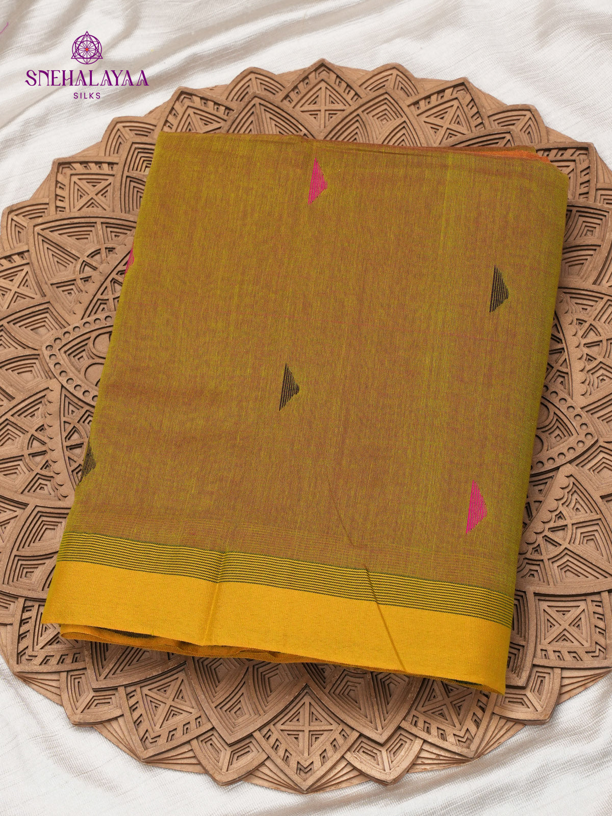 Mustard Khadi Cotton Saree