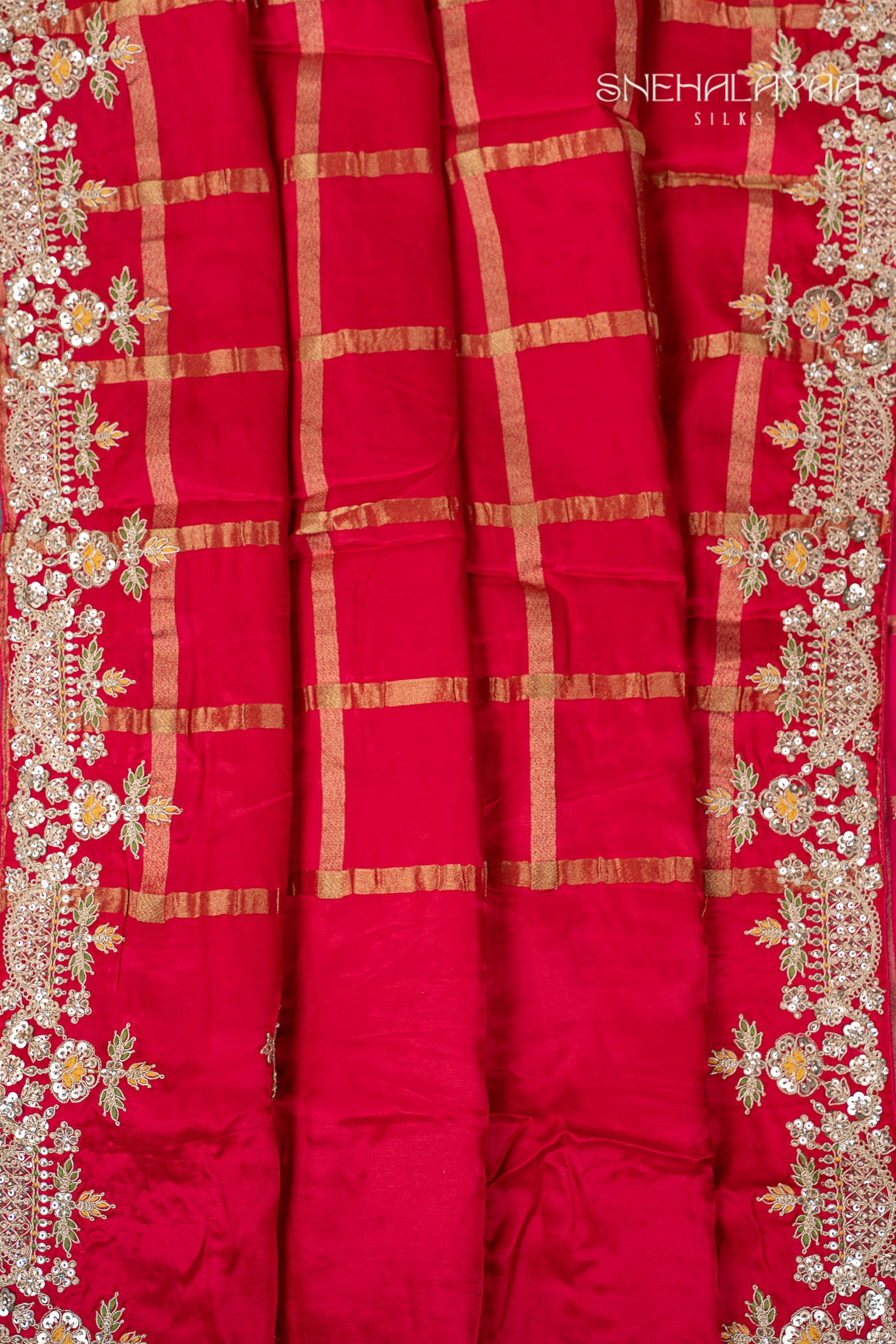 Red Designer Saree