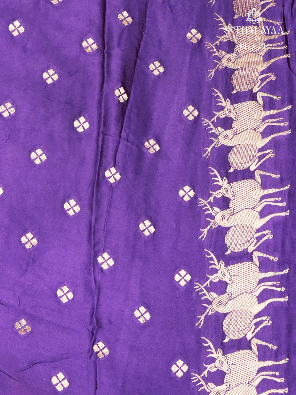 Purple Banars Silk Saree