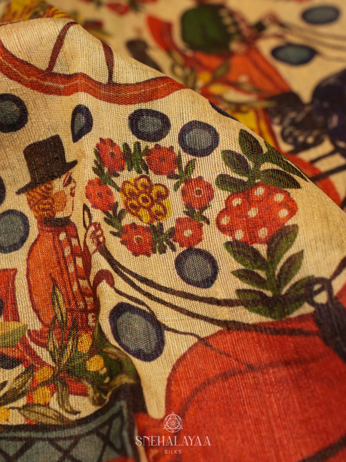 Beige Munga Tussar Saree