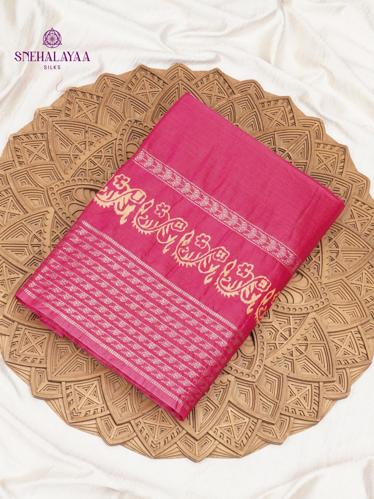 Rani Pink Bamboo Silk Saree