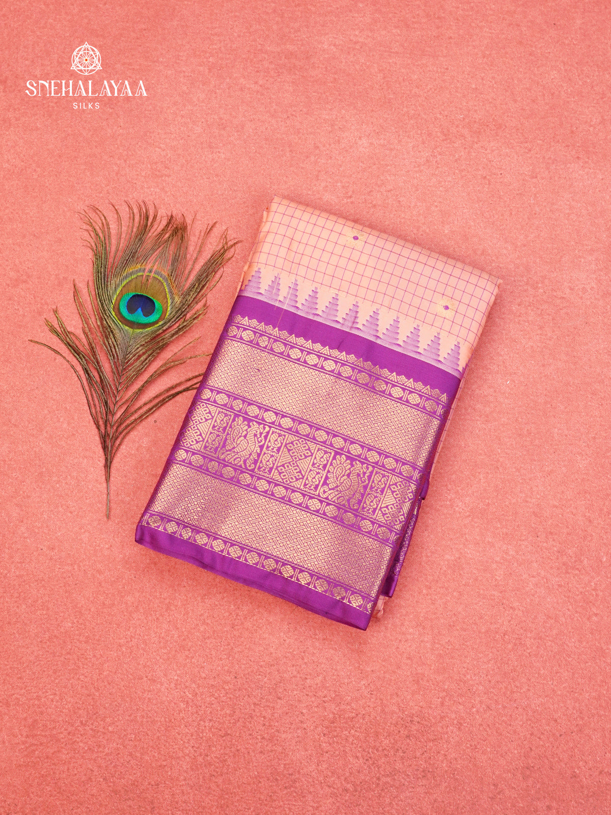 Pale Pink Gadwal Silk Saree