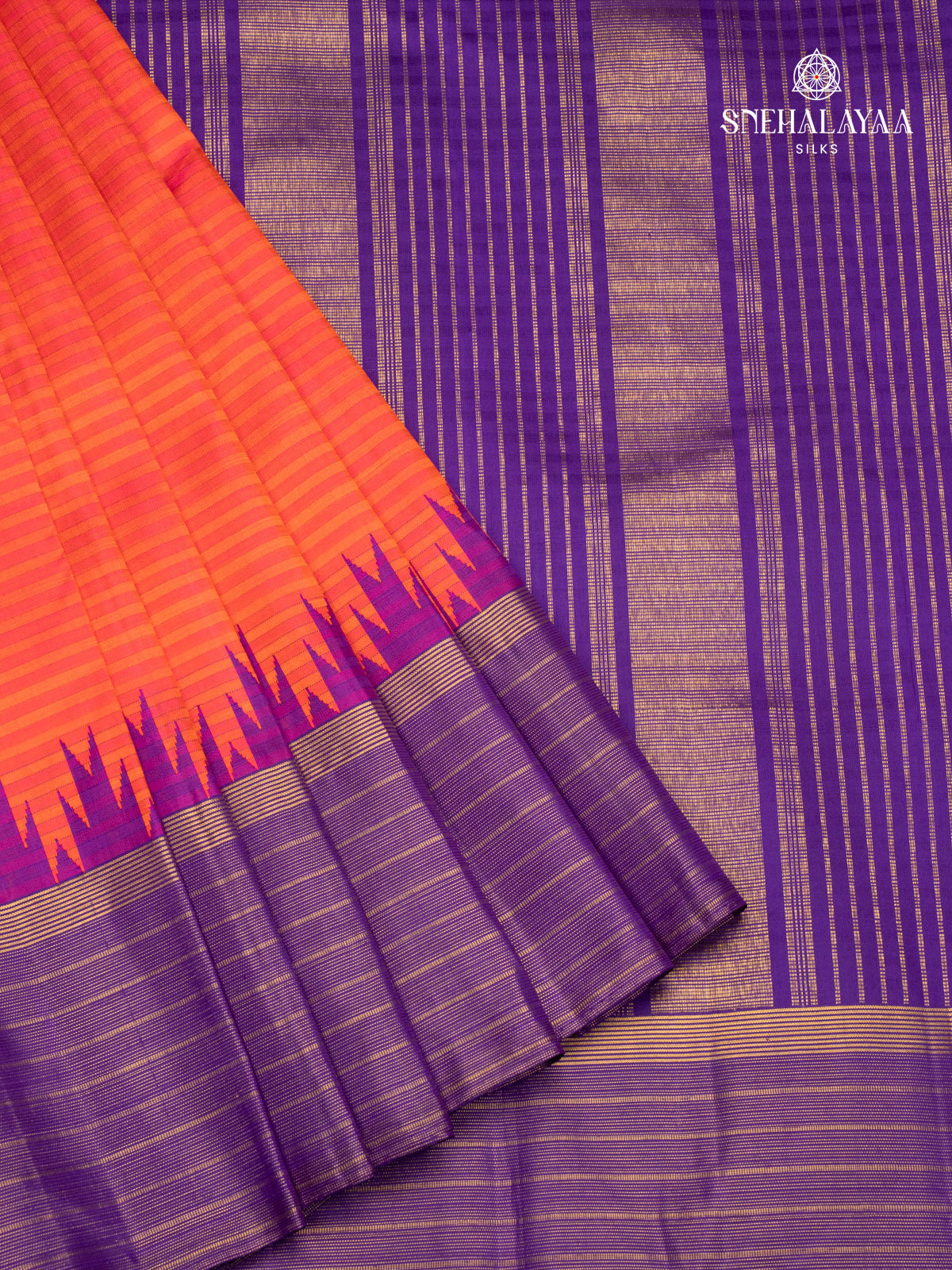 Orange Kanjivaram Silk Saree