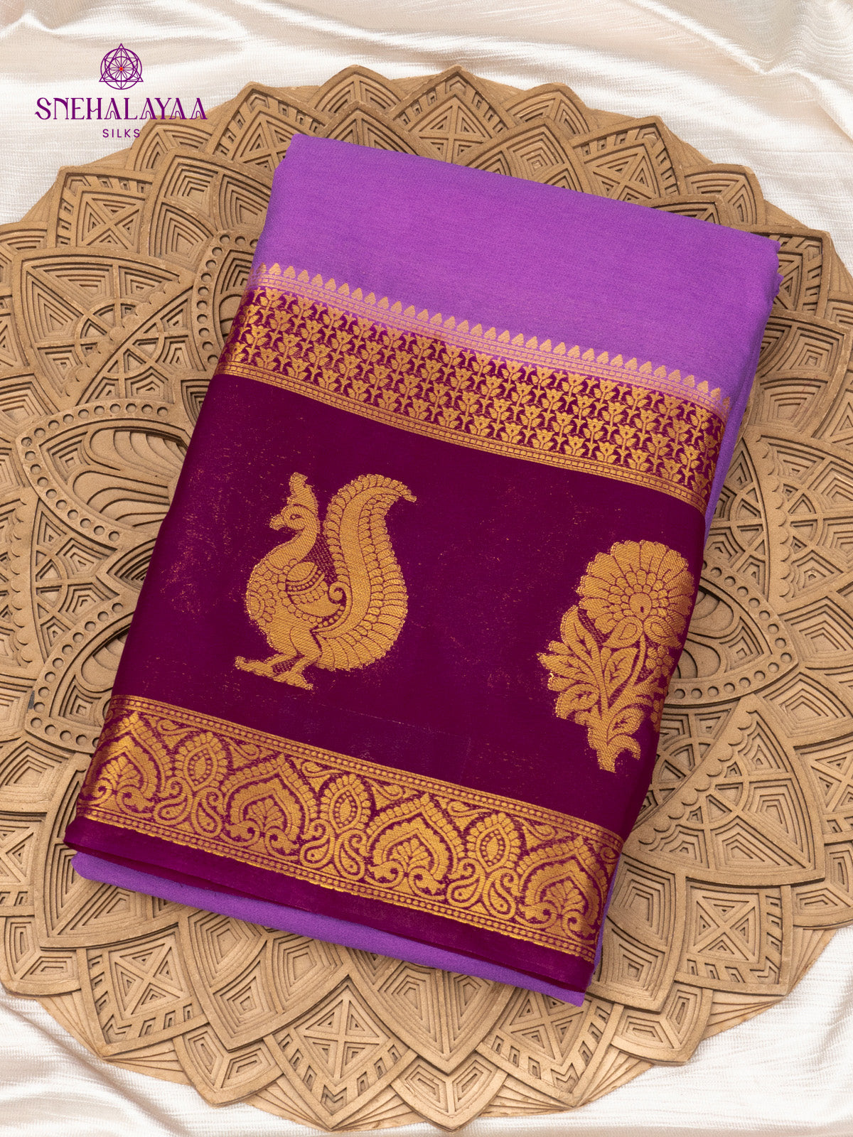 Lavender Mysore Silk Saree