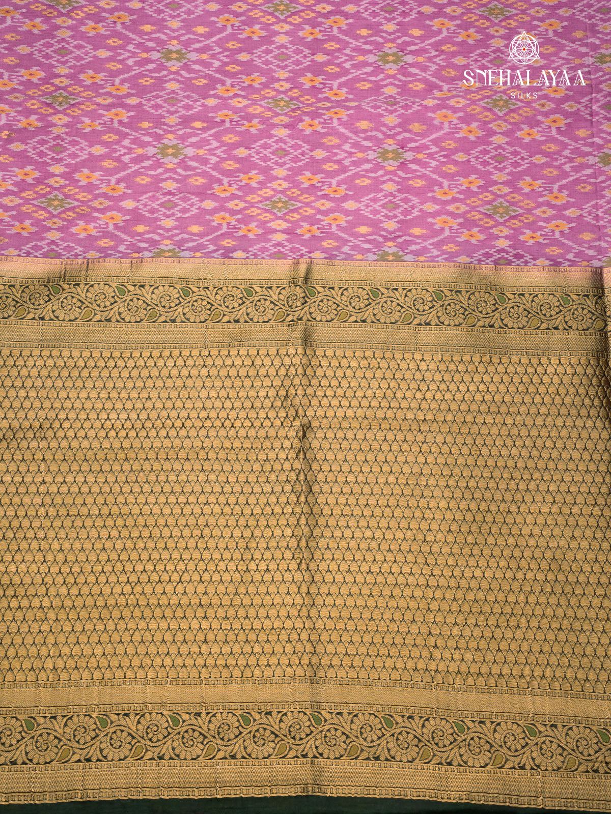 Lavender Ikat Silk Saree