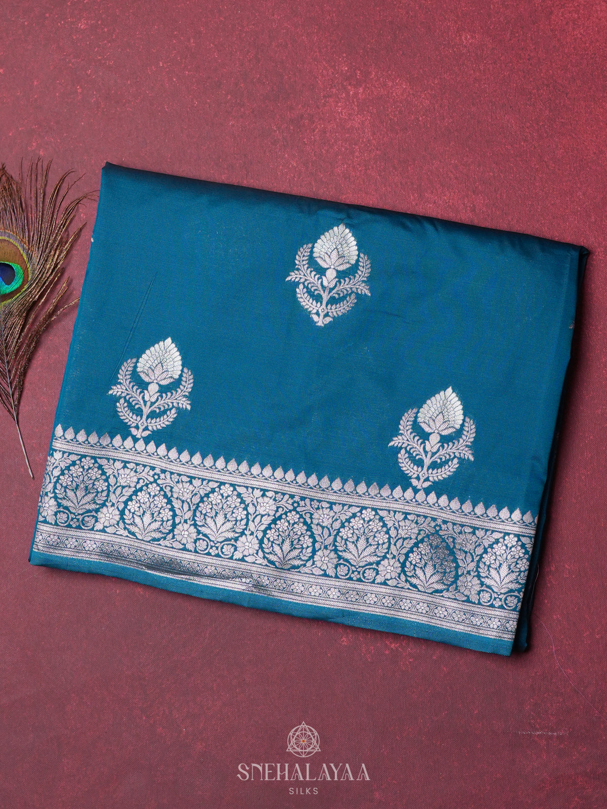 Peacock Blue Banaras Saree